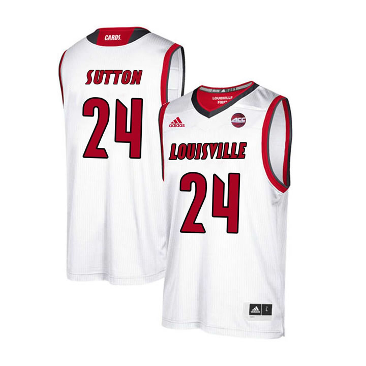 Louisville Cardinals 24 Dwayne Sutton White College Basketball Jersey Dzhi